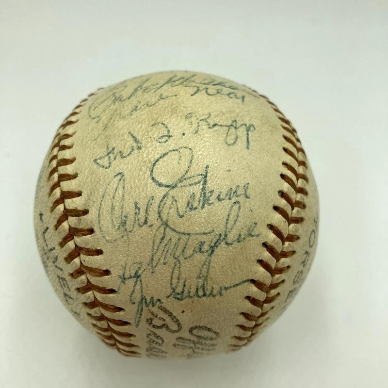 Jackie Robinson 1957 Brooklyn Dodgers Team Signed Baseball JSA COA - 6