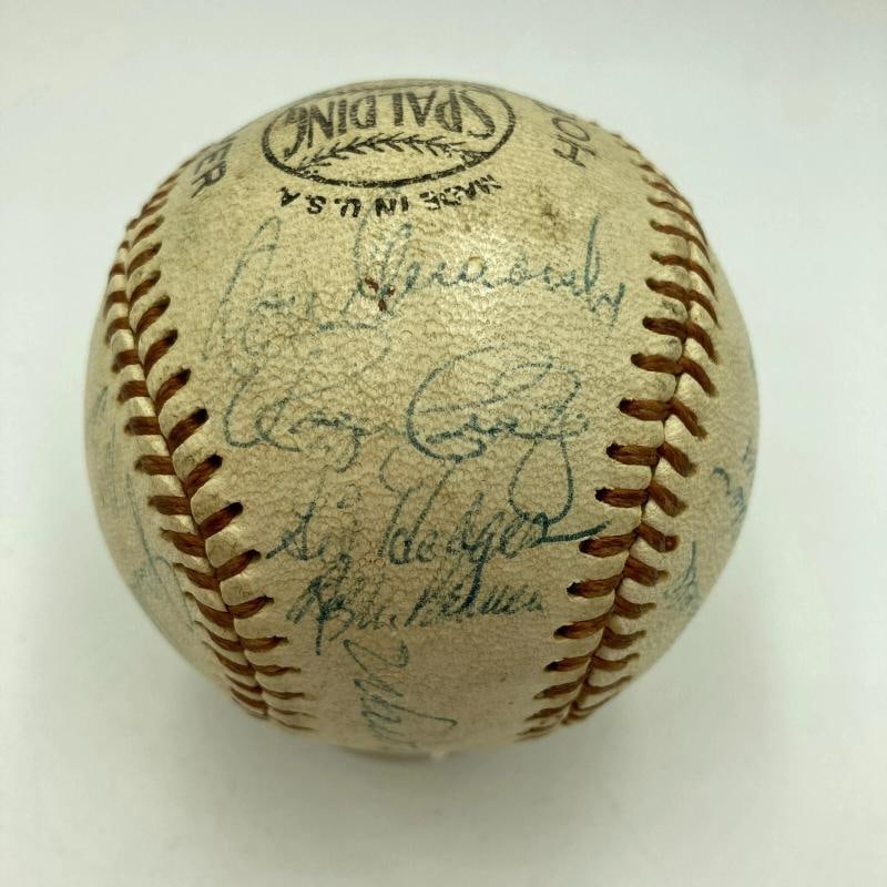 Jackie Robinson 1957 Brooklyn Dodgers Team Signed Baseball JSA COA - 8