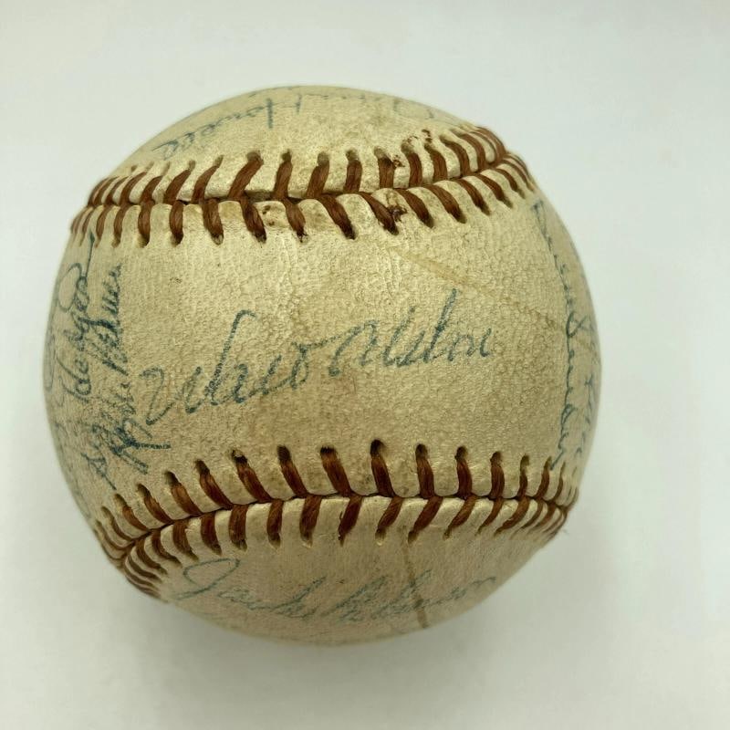 Jackie Robinson 1957 Brooklyn Dodgers Team Signed Baseball JSA COA - 9