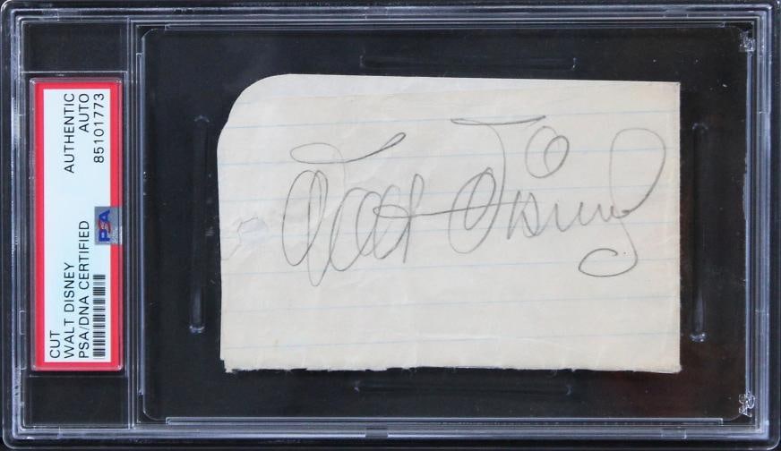 Walt Disney Authentic Signed 2.75x4.25 Cut Signature Sears LOA & PSA/DNA Slabbed: Condition: New: A brand-new, unused, unopened, undamaged item (including handmade items). See the seller's listing for full details. ,Autograph Authentication: PSA,Original/Reproduction: