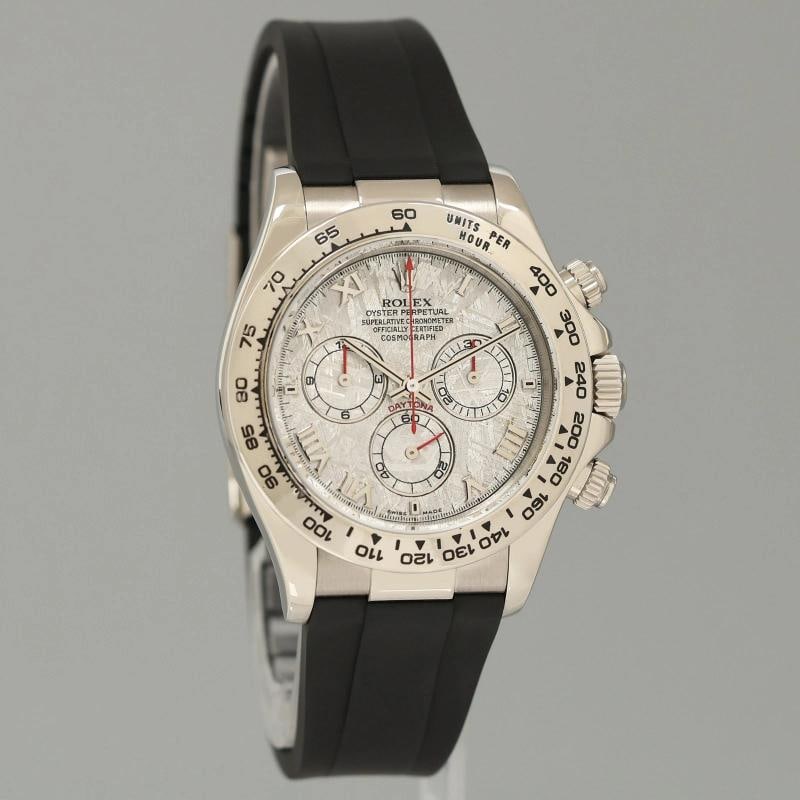 MINT Rolex Daytona White Gold 116519 Meteorite Roman Rubber Watch Box - 3