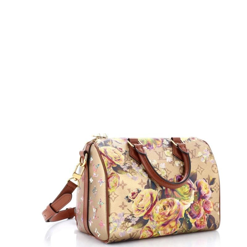 Louis Vuitton Speedy Bandouliere Bag Limited Edition Flowers Monogram Canvas 25 - 2