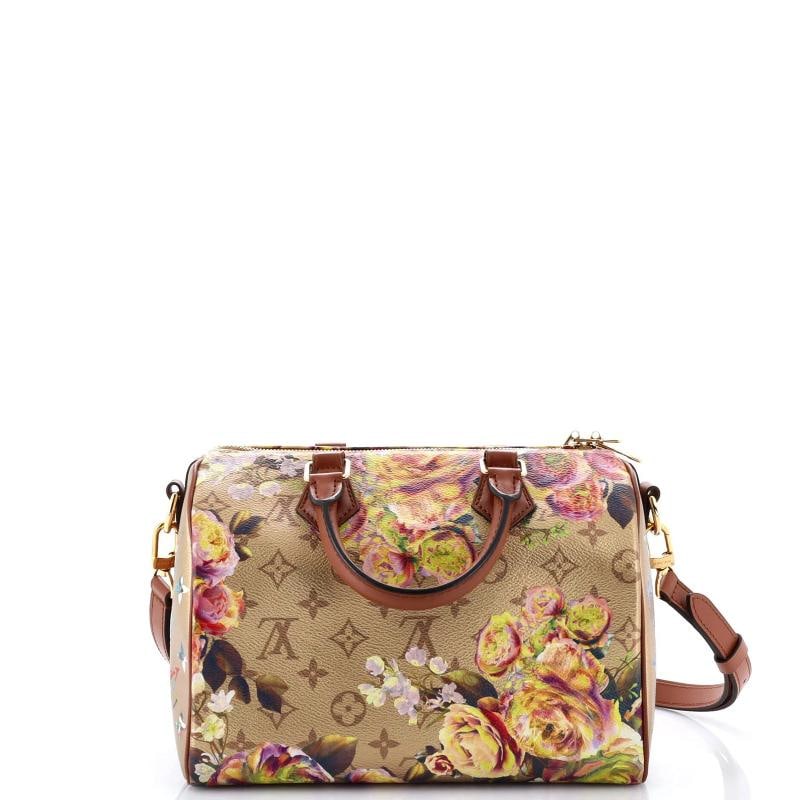 Louis Vuitton Speedy Bandouliere Bag Limited Edition Flowers Monogram Canvas 25 - 3