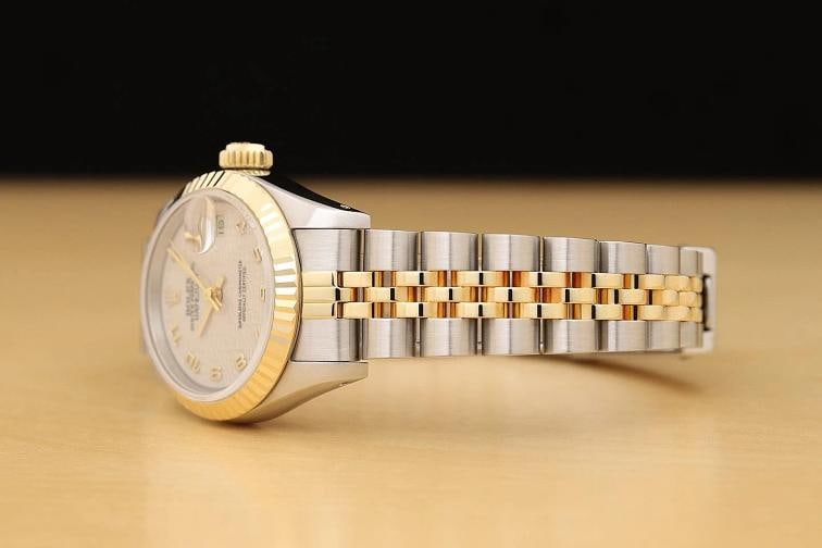 ROLEX LADIES DATEJUST 69173 CREAM ARABIC JUBILEE DIAL 18K GOLD STEEL 2TONE WATCH - 4
