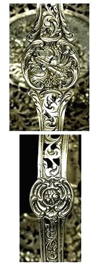 Pair 1800s Hanau German Silver Repoussƒ© Swing Handle Baskets - 4