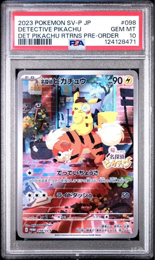 2023 POKEMON JPN SV-P PROMO #098 DETECTIVE PIKACHU PSA 10: Condition: Graded - PSA 10: Professionally graded ,Graded: Yes,Set: 2023 POKEMON JAPANESE SV-P PROMO,Game: Pokƒ©mon TCG,Character: DETECTIVE PIKACHU,Card Name: DETECTIVE PIKACHU,Grade: 10,Pr