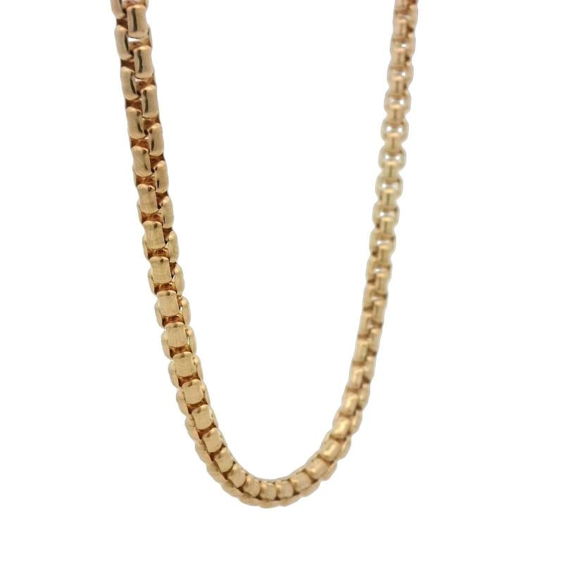 3.5mm Rounded Box Chain In 10K Yellow Gold - 5