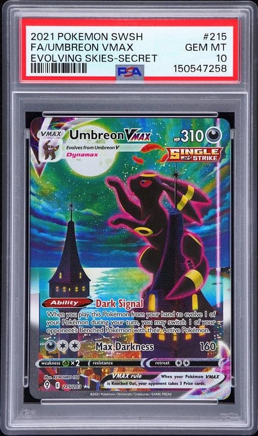 2021 POKEMON SWORD & SHIELD EVOLVING SKIES SECRET FULL ART/UMBREON VMAX PSA 10 (1 of 2)