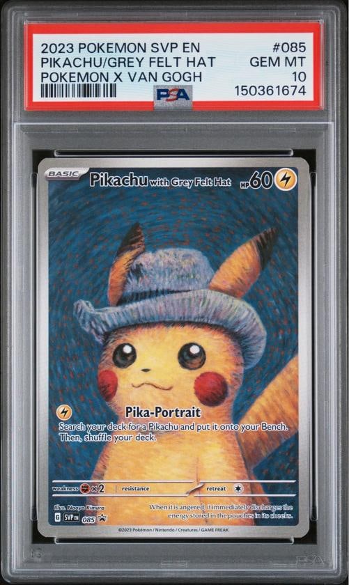 2023 POKEMON SVP EN-SV BLACK STAR PROMO #085 PIKACHU WITH GREY FELT HAT PSA 10: Condition: Graded - PSA 10: Professionally graded ,Graded: Yes,Set: 2023 POKEMON SVP EN-SV BLACK STAR PROMO,Game: Pokƒ©mon TCG,Character: PIKACHU WITH GREY FELT HAT,Card Name: PIKACHU WITH G