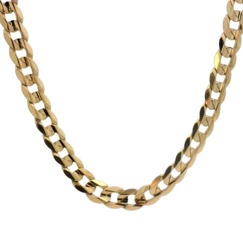6mm Flat Curb Chain In 14K Yellow Gold: Condition: New without packaging,Brand: Unbranded,Type: Necklace,Metal Purity: 14k,Closure: Lobster,Style: Chain,Base Metal: Yellow Gold,Metal: Yellow Gold,Necklace Length: 22 in,Main Stone: No