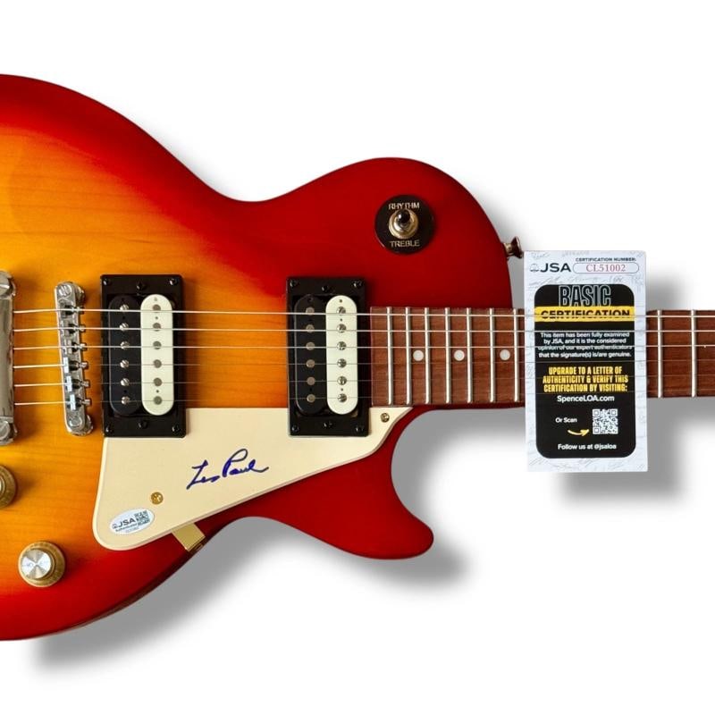 Les Paul Signed Guitar JSA COA Epiphone Les Paul Standard Pro Cherry Sunburst - 2