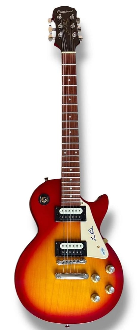 Les Paul Signed Guitar JSA COA Epiphone Les Paul Standard Pro Cherry Sunburst - 3