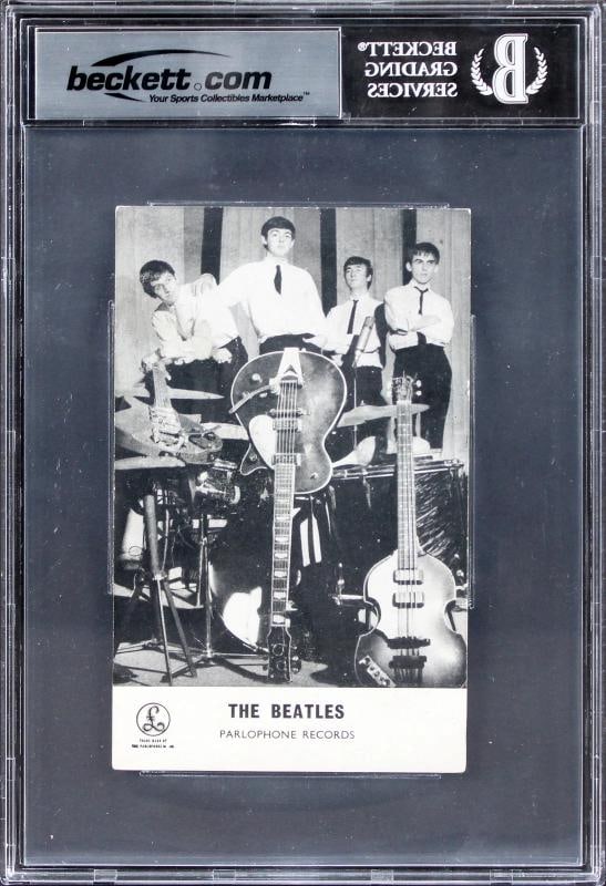Beatles (4) Lennon, McCartney, Harrison & Starr Signed 3.5x5.75 Photo BAS Slab - 3