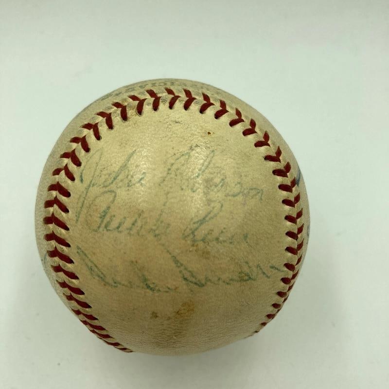 Jackie Robinson & Mickey Mantle Signed 1956 World Series Game Used Baseball PSA (1 of 11)