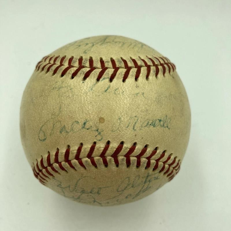 Jackie Robinson & Mickey Mantle Signed 1956 World Series Game Used Baseball PSA - 2