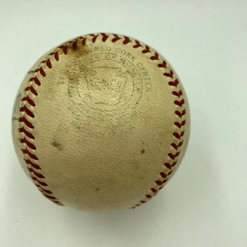 Jackie Robinson & Mickey Mantle Signed 1956 World Series Game Used Baseball PSA - 6