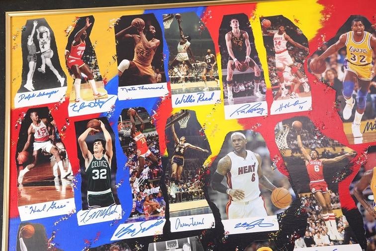 NBA 60 Greatest "NBA Legends Of Basketball" Signed Framed Lithograph #52/60 BAS - 3