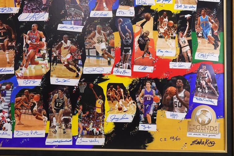 NBA 60 Greatest "NBA Legends Of Basketball" Signed Framed Lithograph #52/60 BAS - 7