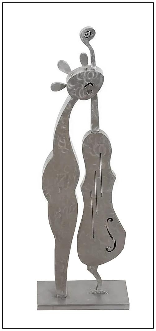 Charles Stratos Large Original The Musician Signed Bronze Steel Sculpture Art Numbered /80~(40" x... (1 of 6)
