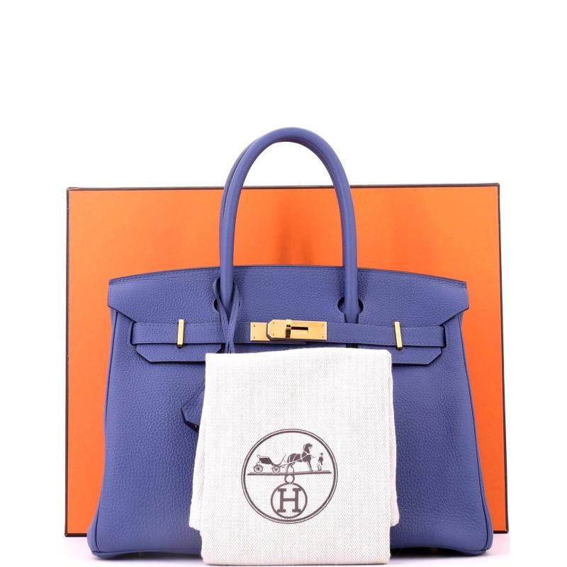 Hermes Birkin Handbag Blue Togo with Gold Hardware 30 - 2