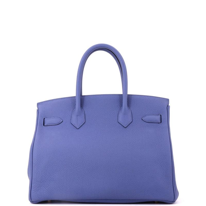 Hermes Birkin Handbag Blue Togo with Gold Hardware 30 - 4
