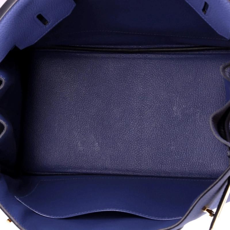 Hermes Birkin Handbag Blue Togo with Gold Hardware 30 - 6