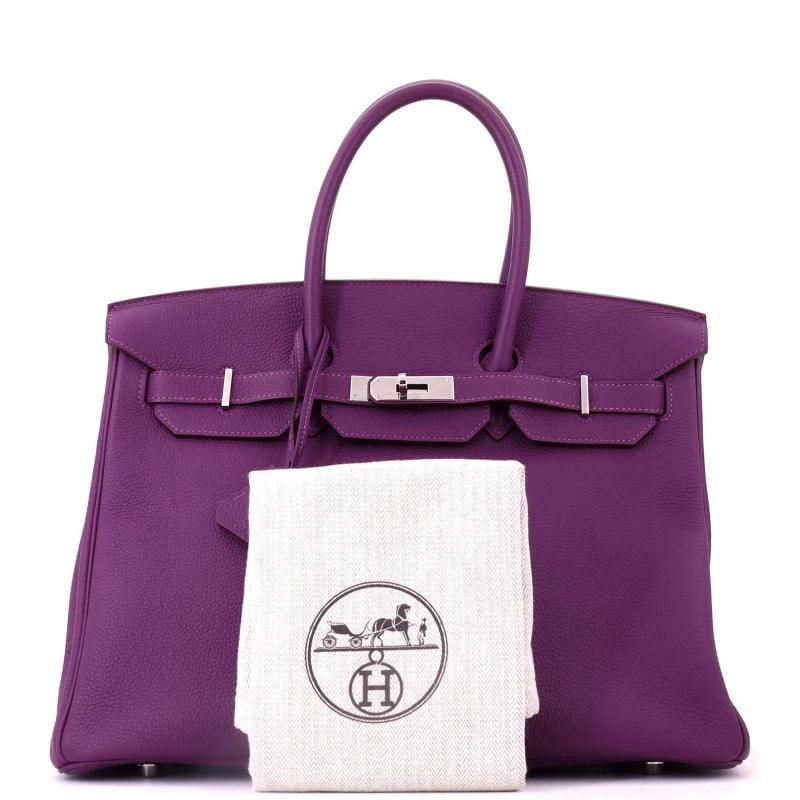 Hermes Birkin Handbag Purple Togo with Palladium Hardware 35 - 2