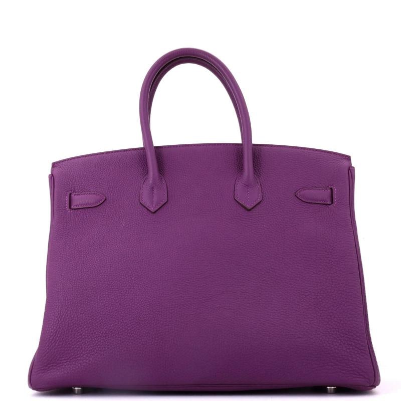 Hermes Birkin Handbag Purple Togo with Palladium Hardware 35 - 4