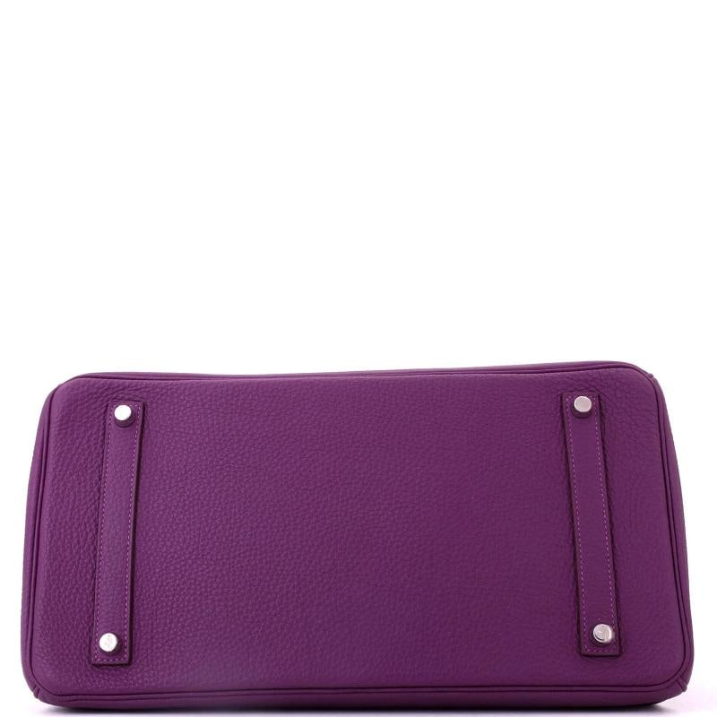Hermes Birkin Handbag Purple Togo with Palladium Hardware 35 - 5