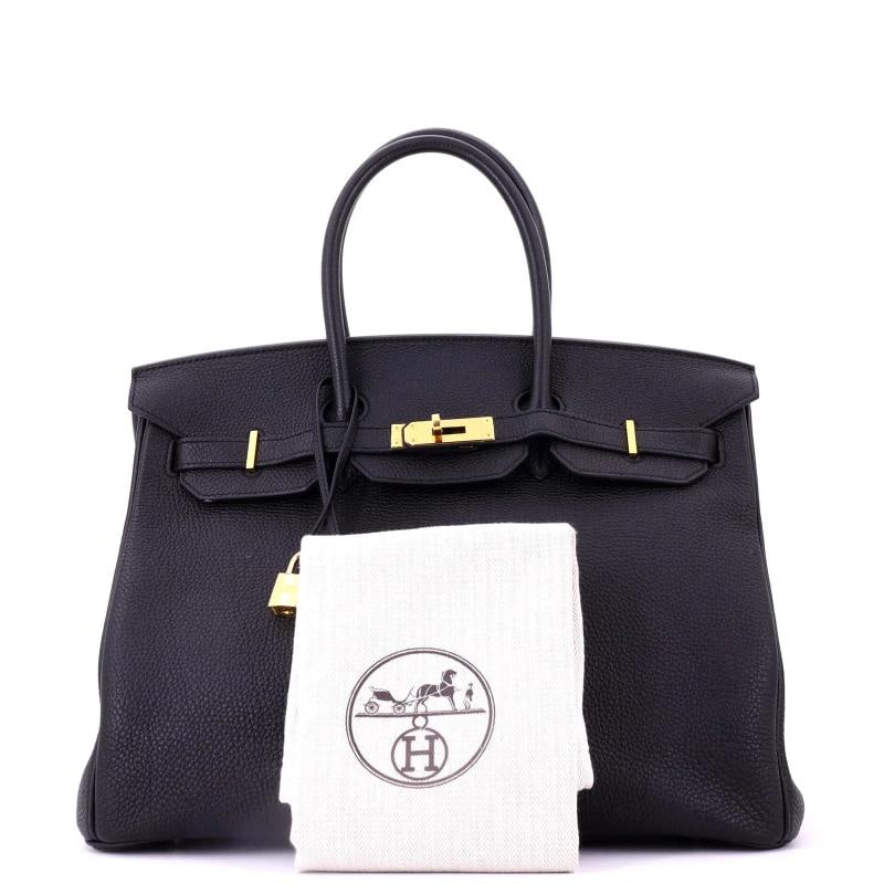 Hermes Birkin Handbag Black Togo with Gold Hardware 35 - 2