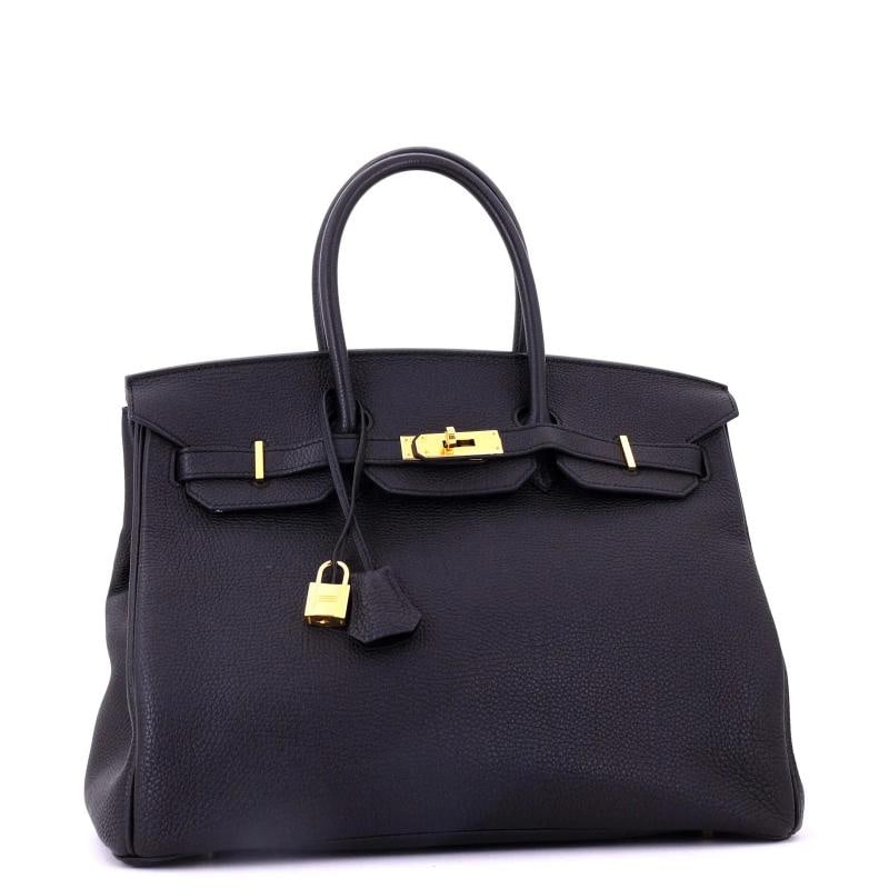 Hermes Birkin Handbag Black Togo with Gold Hardware 35 - 3