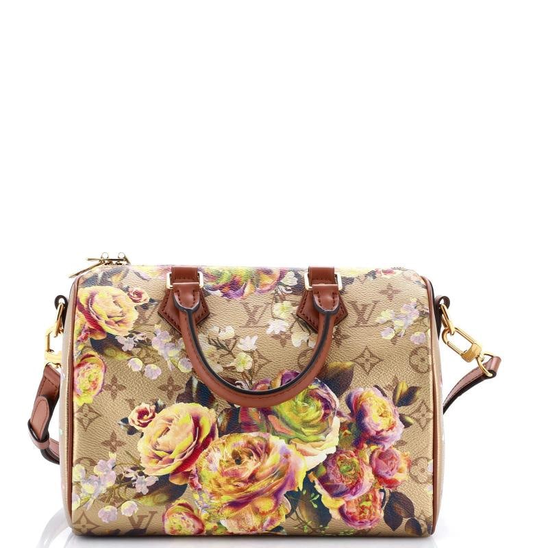 Louis Vuitton Speedy Bandouliere Bag Limited Edition Flowers Monogram Canvas 25: Condition: Pre-owned - Excellent,Brand: Louis Vuitton,Exterior Material: Canvas Coated,Style: Satchels,Exterior Color: Gold,Department: Women,Size: 25,Accessories: Lock, Keys, Dust Bag, With Strap Con