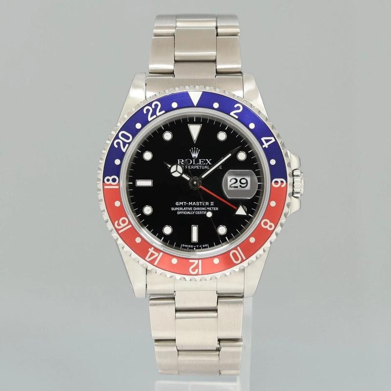MINT Rolex 16710 GMT-Master II Pepsi Blue Red 40mm Tritium Steel Watch Box - 2