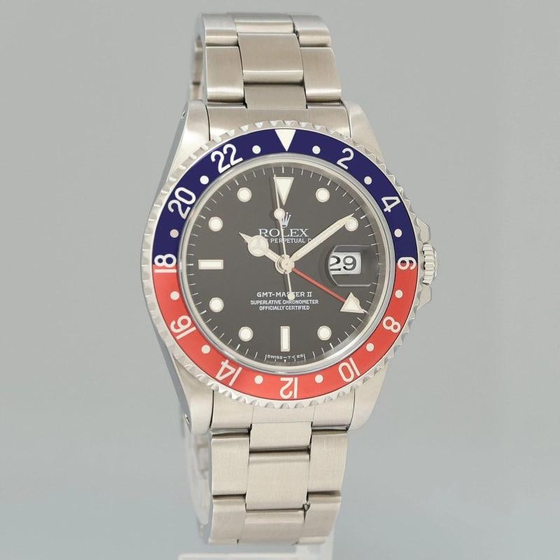 MINT Rolex 16710 GMT-Master II Pepsi Blue Red 40mm Tritium Steel Watch Box - 3
