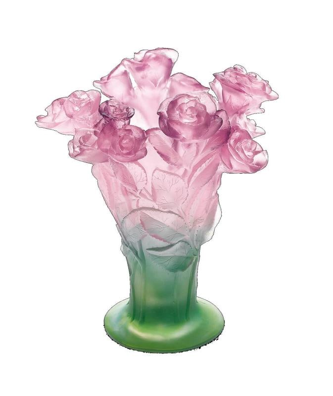 NEW DAUM CRYSTAL ROSES VASE GREEN & PINK MEDIUM #02570 BRAND NIB FRENCH RARE: Condition: New: A brand-new, unused, unopened, undamaged item in its original packaging (where packaging is applicable). Packaging should be the same as what is found in a retail store, unless the ite