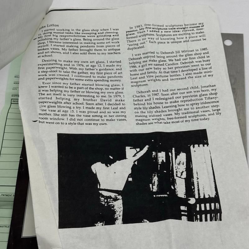 John Lotton Signed Vintage Art Glass Vase~(15"H x 7"W) - 10