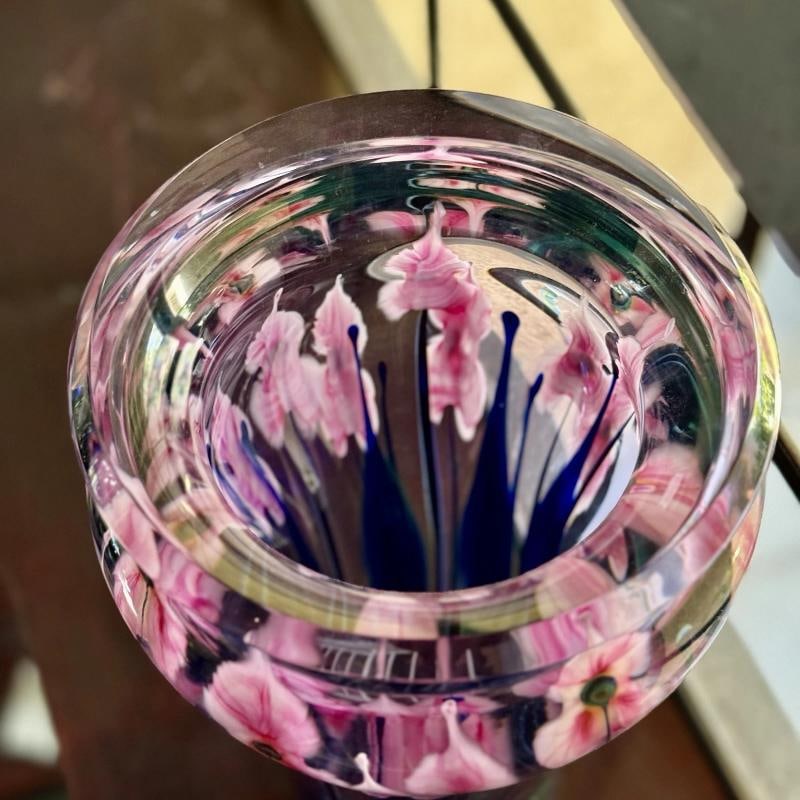 John Lotton Signed Vintage Art Glass Vase~(15"H x 7"W) - 17