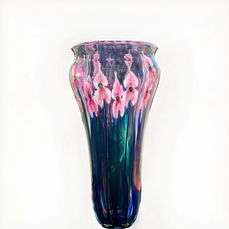 John Lotton Signed Vintage Art Glass Vase~(15"H x 7"W) - 19