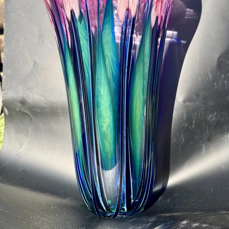 John Lotton Signed Vintage Art Glass Vase~(15"H x 7"W) - 20