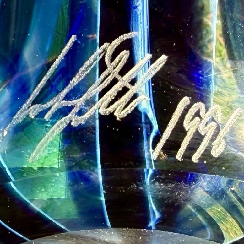 John Lotton Signed Vintage Art Glass Vase~(15"H x 7"W) - 3