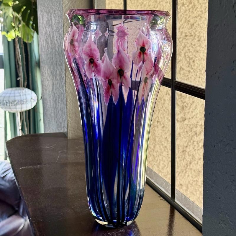 John Lotton Signed Vintage Art Glass Vase~(15"H x 7"W) - 5