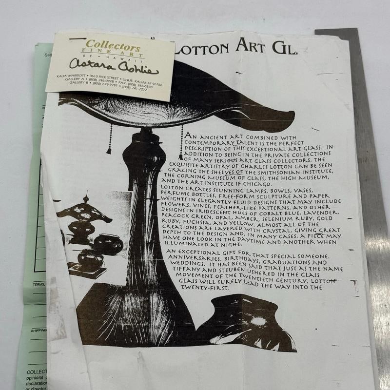 John Lotton Signed Vintage Art Glass Vase~(15"H x 7"W) - 9