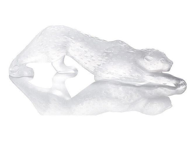 LALIQUE CRYSTAL LARGE ZEILA PANTHER SCULPTURE~(4.33" H x 14.37" L x 2.95" W): Condition: New: A brand-new, unused, unopened, undamaged item in its original packaging (where packaging is applicable). Packaging should be the same as what is found in a retail store, unless the ite