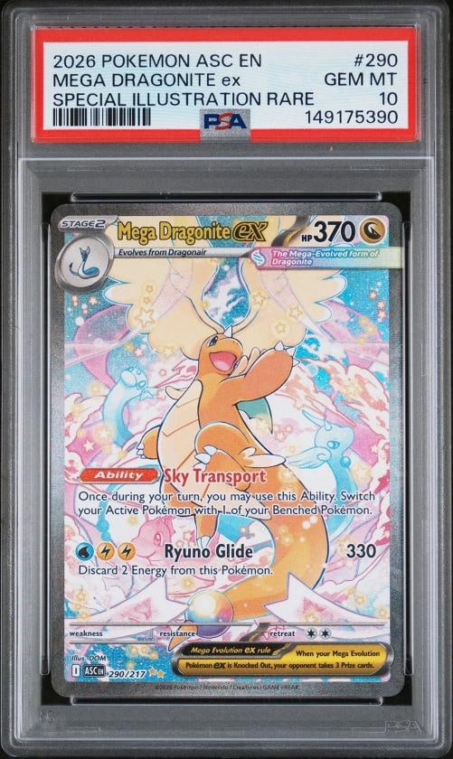 2026 POKEMON ASC EN-ASCENDED HEROES #290 MEGA DRAGONITE EX PSA 10 (1 of 2)