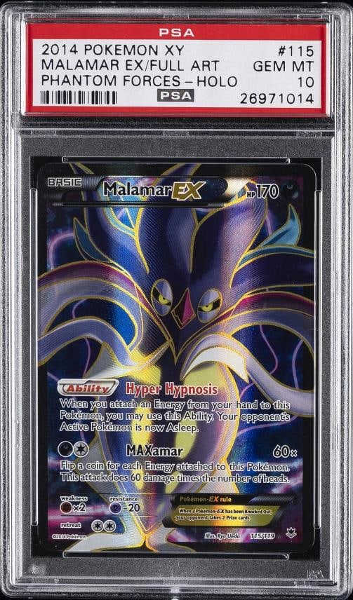 2014 POKEMON XY PHANTOM FORCES #115 FULL ART/MALAMAR EX PSA 10: Condition: Graded - PSA 10: Professionally graded ,Graded: Yes,Set: 2014 POKEMON XY PHANTOM FORCES,Game: Pokƒ©mon TCG,Character: FULL ART/MALAMAR EX,Card Name: FULL ART/MALAMAR EX,Grade: 10,