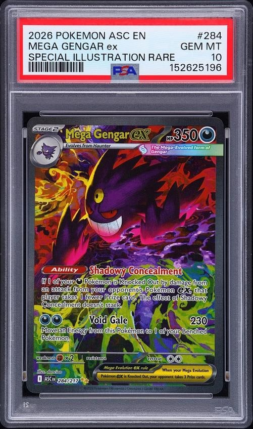 2026 POKEMON ASC EN-SPECIAL ILLUSTRATION RARE #284 MEGA GENGAR EX PSA 10: Condition: Graded - PSA 10: Professionally graded ,Graded: Yes,Set: 2026 POKEMON ASC EN-ASCENDED HEROES,Game: Pokƒ©mon TCG,Character: MEGA GENGAR EX,Card Name: MEGA GENGAR EX,Grade: 10,Profe