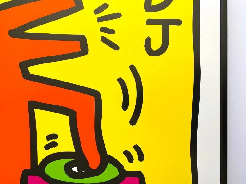 KEITH HARING ESTATE RARE 1998 LITHOGRAPH PRINT FRAMED POP ART POSTER~(34 5/8" W X 24 5/8" H X 1") - 10