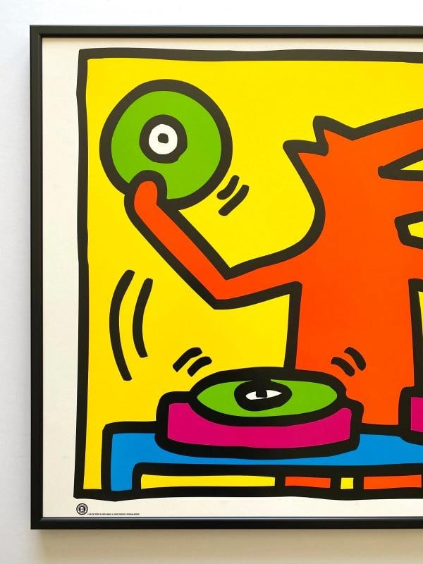 KEITH HARING ESTATE RARE 1998 LITHOGRAPH PRINT FRAMED POP ART POSTER~(34 5/8" W X 24 5/8" H X 1") - 2