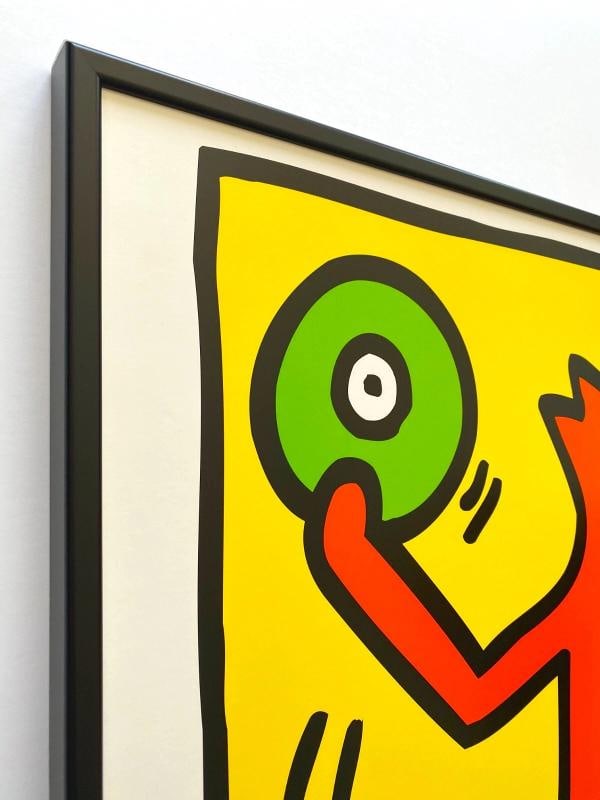 KEITH HARING ESTATE RARE 1998 LITHOGRAPH PRINT FRAMED POP ART POSTER~(34 5/8" W X 24 5/8" H X 1") - 4