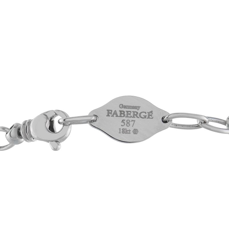 Faberge 18K White Gold Diamond and Blue Enamel Egg Charm Bracelet FB10-12225 - 3